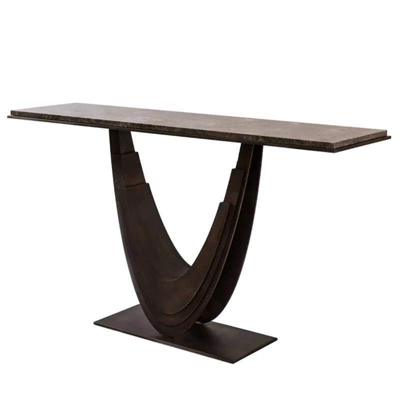 handmade luxury Curve Marble & Bronze Console