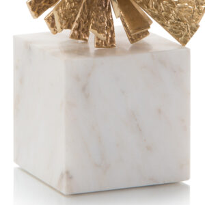 Details of the starburst object, handmade with brass and marble